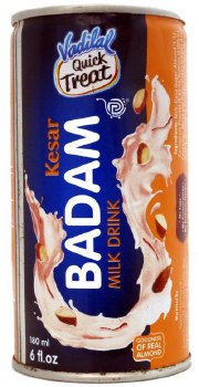 VADILAL KESAR/SAFFRON BADAM/ALMOND DRINK MILK 180ML CAN