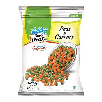 VADILAL FROZEN GREEN PEAS & CARROTS 312GM