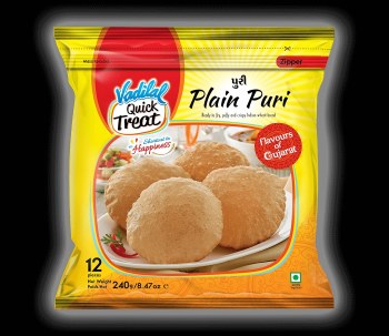 VADILAL FROZEN (READY TO FRY) PLAIN PURI 12PC