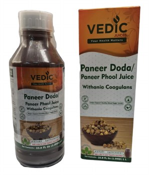 VEDIC JUICES PANEER DODA/ PANEER PHOOL JUICE WITHANIA COAGULANS (DIETARY SUPPLEMENT) 1 L (33.8 FL OZ )