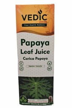 VEDIC JUICES PAPAYA LEAF JUICE CARICA PAPAYA (DIETARY SUPPLEMENT) 1L (33.8 FL OZ)