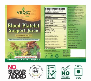 VEDIC BLOOD PLATELET SUPPORT JUICE 1LT