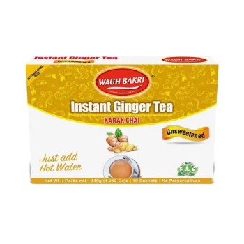 WAGH BAKRI GINGER CHAI UNSWEETENED INSTANT TEA 10POUCH (140 GM)
