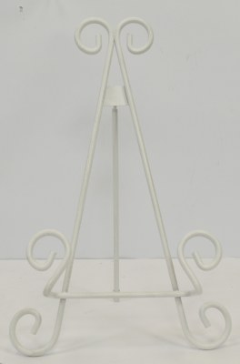 13" Distressed White Easel