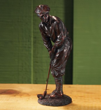 9" Bronze Gentleman Golfer Figure