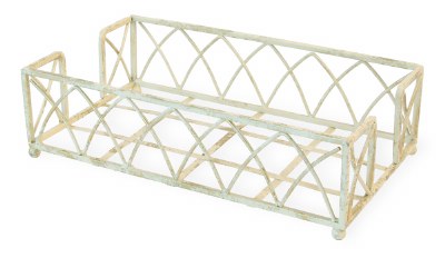 Distressed White Arch Pattern Guest Towel Holder