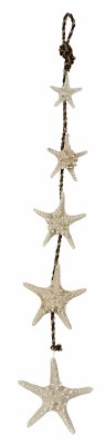 48" White Knobby Starfish Garland