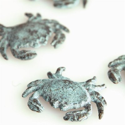 2" Mini Verdigris Metal Brass Crab