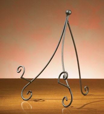 20" Metal Scrollwork Platter Stand