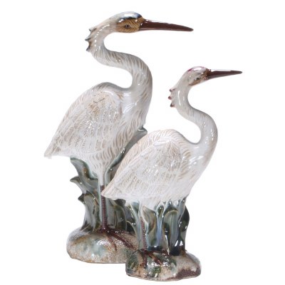 Set of 2 Ceramic Herons
