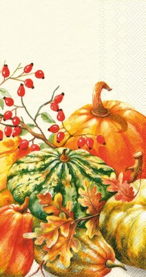 9" x 5" Cream Calabaza Guest Towels  Fall and Thanksgiving