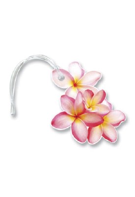 4" x 4" Plumeria Blooms Luggage Tag