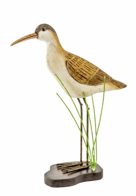 12" White and Brown Curlew Decoy Sculpture