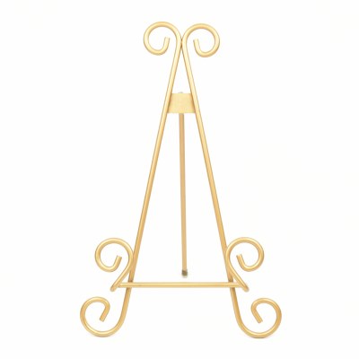 13" Gold Scrollwork Metal Easel Plate Stand