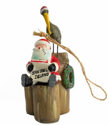 Sanibel Santa with Pelican Ornament