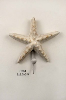 9" Single Bumpy Arm Starfish Wall Hook Plaque