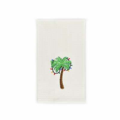 27" x 18" Christmas Lights Palm Tree Kitchen Towel