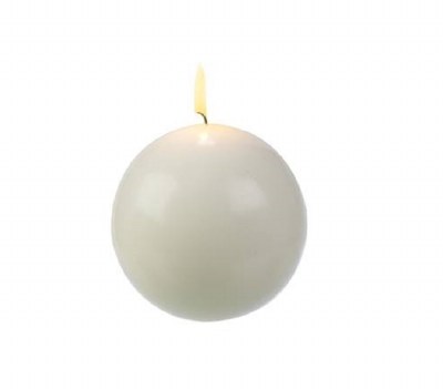 4" Cream Ball Candle