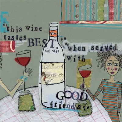 5" Square This Wine Tastes Best with Friends Beverage Napkins