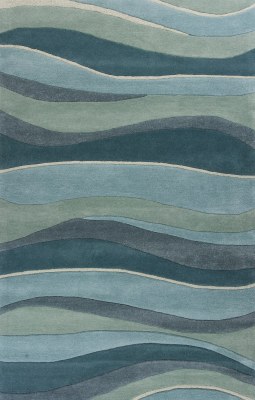 5' x 8' Blue and Green Ocean Landscapes Eternity Rug