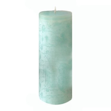 9" x 3.25" Seafoam Blue Timber Pillar Candle
