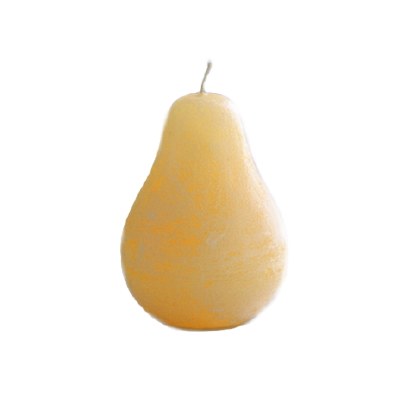4" Yellow Pear Shaped Timber Candle