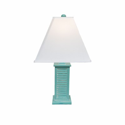 24" Turquoise Shutter Lamp