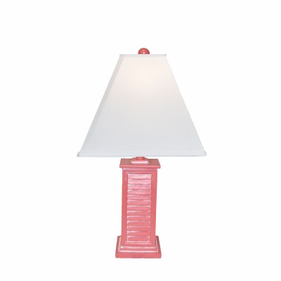 24" Coral Pink Shutter Lamp