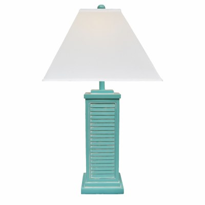 31" Turquoise Shutter Lamp