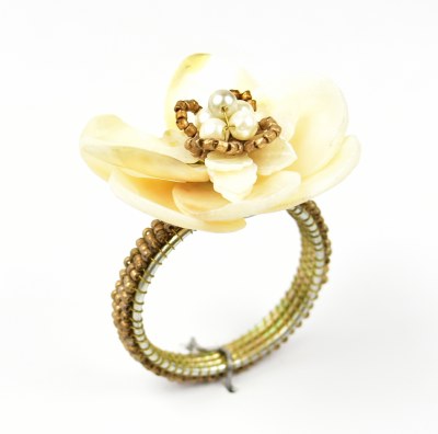 3" Natural Shell Flower Napkin Ring