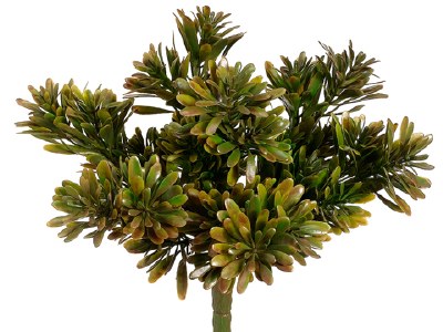 9" Faux Green & Brown Artificial Succulent Leaf Bush
