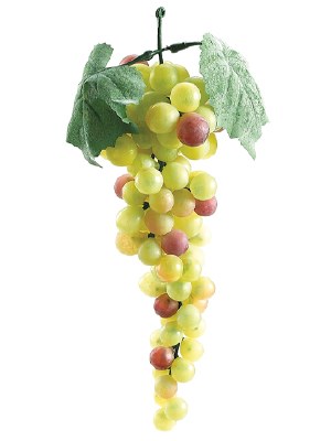 10" Green & Rose Artificial Grape Bunch