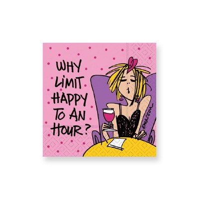 5" Square Why Limit Happy Hour Beverage Napkins