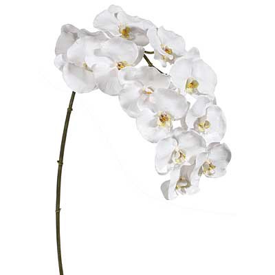 44" Faux White Artificial Phalaenopsis Spray