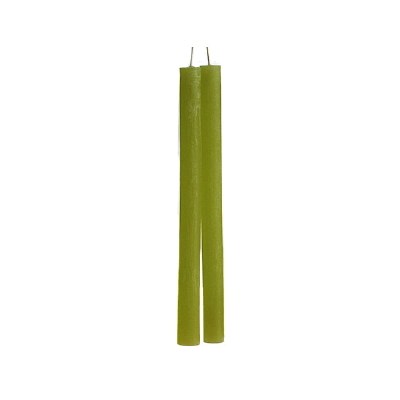 12" Pair of Green Grape Timber Taper Candles
