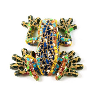 3" Multicolor Mosaic Sitting Frog Magnet
