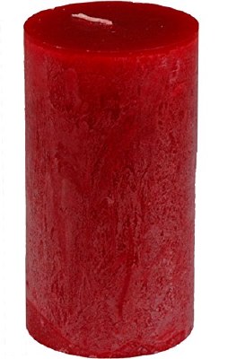 6" x 3.25" Cranberry Red Timber Pillar Candle