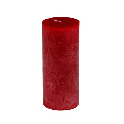 9" x 3.25" Cranberry Red Timber Pillar Candle