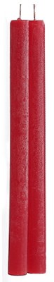 12" Pair of Cranberry Red Timber Taper Candles