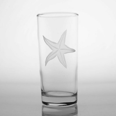 15 fl oz Etched Starfish Cooler Glass