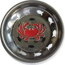 3" Round  Red Enamel Crab Sink Strainer