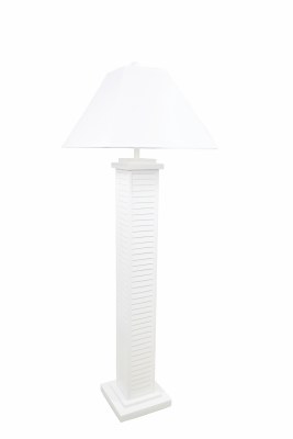 62" White Shutter Floor Lamp