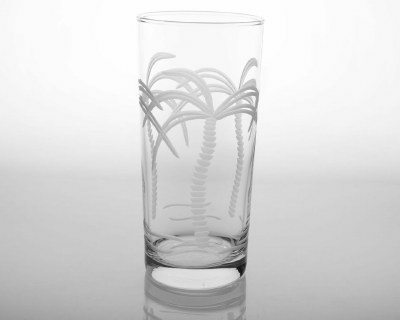 15 fl oz Etched Palm Tree Cooler Glass