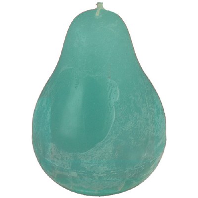 4" Turquoise Pear Shaped Timber Candle