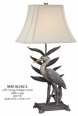 34" Left Facing Heron Lamp