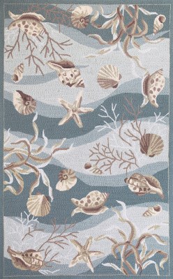 2 ft. 3 in. x 3 ft. 9 in. Blue Seafoam Shells Sonesta Rug