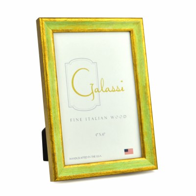 4" x 6" Distressed Green and Gold Finish Photo Frame
