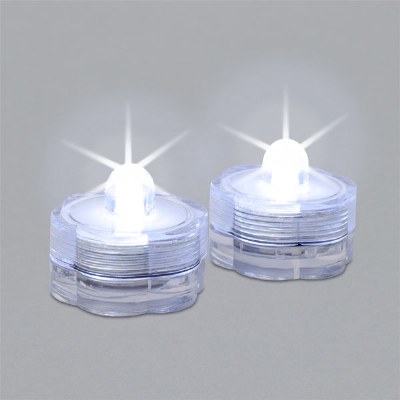 1" Set of 2 Cool White LED Submersible Tealights