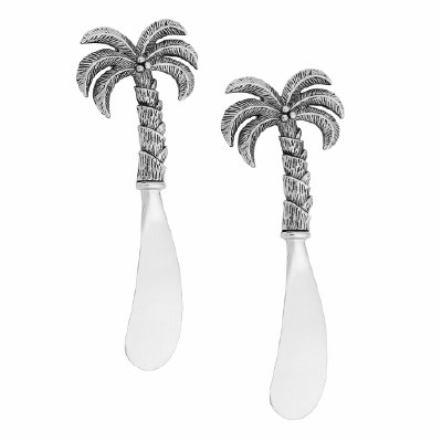 5" Set of 2 Silver Palm Tree Spreaders