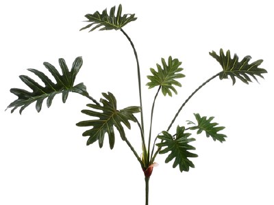 19" Green Artificial Split Philodendron Bush